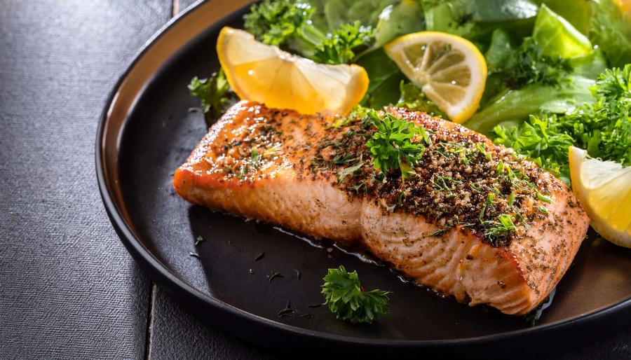 Cumin Rubbed Salmon with Fennel Parsley Salad